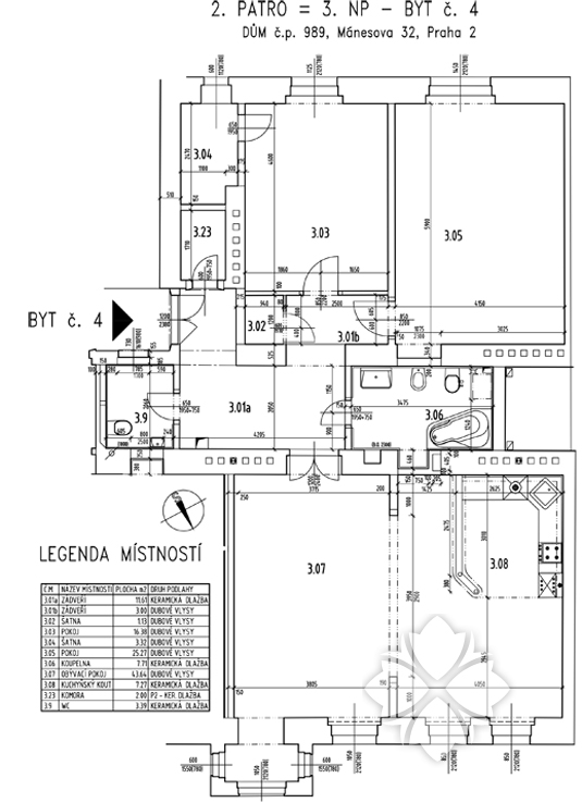 Two-bedroom apartment, 125 m2, Mánesova, Prague - Vinohrady - Dagmar ...